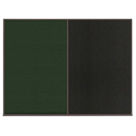 United Visual Products Double Door Radius Corkboard, 42"X32", B UV80025-BLACK-CLOUD